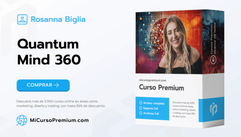 Descubre Quantum Mind 360 de Rosanna Biglia: programa premium de 12 meses que fusiona física cuántica y metafísica.